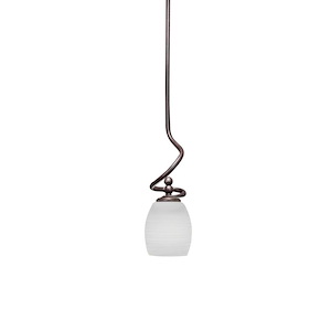 Capri - 1 Light Stem Mini Pendant With Hang Straight Swivel-15.5 Inches Tall and 5 Inches Wide - 360100