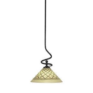 Capri - 1 Light Stem Mini Pendant With Hang Straight Swivel-15.25 Inches Tall and 12 Inches Wide - 1219046