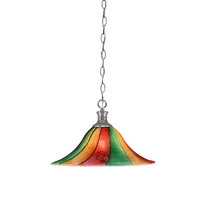 Chain - 1 Light Chain Hung Pendant-10 Inches Tall and 16 Inches Wide - 1290490