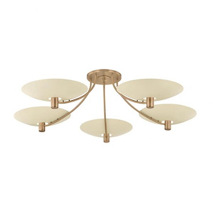 Wolfe - 5 Light Semi-Flush Mount-14.25 Inch Tall and 60 Inch Wide - 1373823