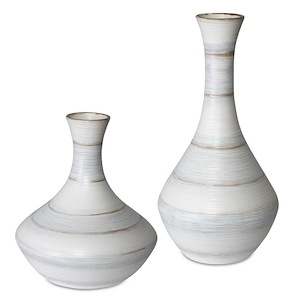Potter - 20.6 Inch Fluted Striped Vase (Set of 2) - 1072465