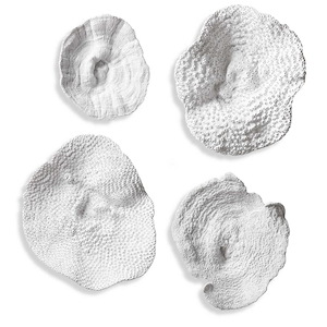 Sea Coral - 13.5 inch Wall Art (Set of 4) - 15.5 inches wide by 3.75 inches deep - 617814