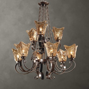 Vetraio Chandelier 9 Light Metal/Brass/Glass - 196069