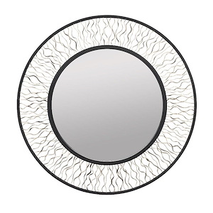 Estela - Round Wall Mirror In Industrial Style-30 Inches Tall and 30 Inches Wide - 1300889