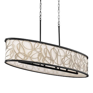 Scribble - 6 Light Linear Pendant In Glam Style-12 Inches Tall and 48 Inches Wide - 1286693