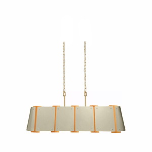 Peep Show - 6 Light Linear Pendant-12 Inch Tall and 42 Inch Wide - 1428607
