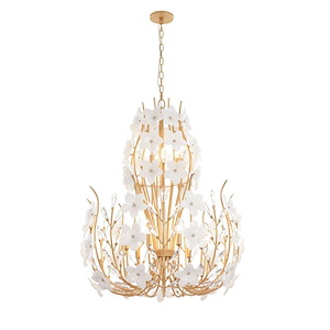 Petal Court - 12 Light Chandelier-39 Inch Tall and 32 Inch Wide - 1428636