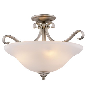 Monrovia - 3 Light Semi-Flush Mount-12 Inch Tall and 17 Inch Wide - 1371576