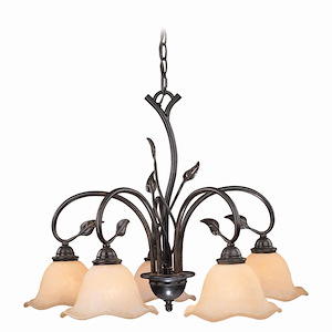 Vine 5-Light Chandelier in Rustic Style 22 Inches Tall and 25 Inches Wide - 1334181