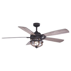 Barnes 2-Light Ceiling Fan in Farmhouse Style 18.75 Inches Tall and 54 Inches Wide - 1050458