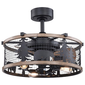 Kodiak 3-Light Ceiling Fan in Rustic Style 17 Inches Tall and 21 Inch Wide - 1050507
