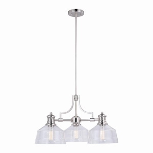 Beloit 3-Light Chandelier in Farmhouse Style 20 Inches Tall and 26 Inches Wide - 820777