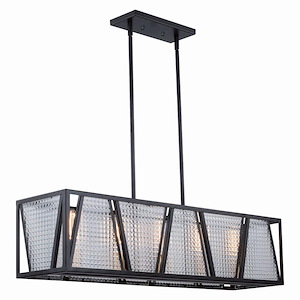 Oslo 5-Light Linear Chandelier in Industrial Style 15.25 Inches Tall and 36.75 Inches Wide - 1073983