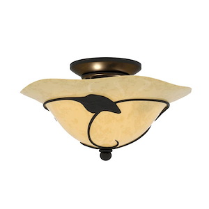 Vine 2-Light Convertible Light Kit in Rustic and Bowl Style 6.75 Inches Tall and 12 Inches Wide - 1333832
