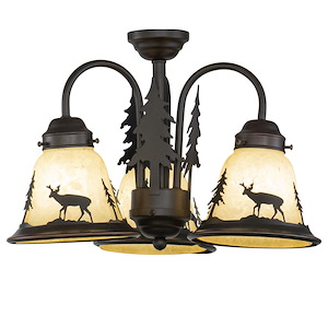 Bryce 3-Light Convertible Light Kit in Rustic and Shaded Style 10.5 Inches Tall and 15.5 Inches Wide - 1334422
