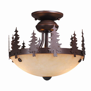 Yosemite 2-Light Convertible Light Kit in Rustic and Bowl Style 10 Inches Tall and 11.75 Inches Wide - 1333887