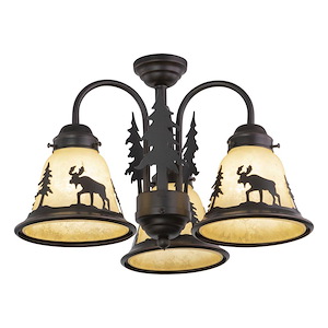 Yellowstone 3-Light Convertible Light Kit in Rustic and Shaded Style 10.5 Inches Tall and 15.5 Inches Wide - 1333965