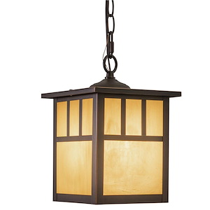 Mission 1-Light Outdoor Pendant in Mission and Lantern Style 10.75 Inches Tall and 7.25 Inches Wide - 1073924