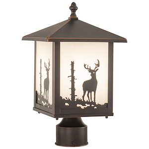 Bryce 1-Light Outdoor Post in Rustic and Rectangular Style 14 Inches Tall and 8 Inches Wide - 1333889