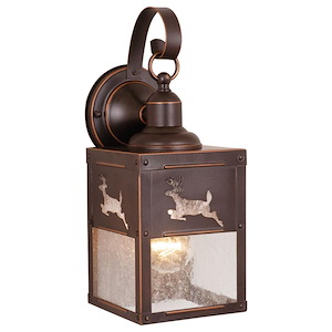 Bryce 1-Light Outdoor Wall Sconce in Rustic and Lantern Style 13 Inches Tall and 5 Inches Wide - 1333891