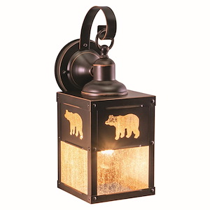 Bozeman 1-Light Outdoor Wall Sconce in Rustic and Lantern Style 13 Inches Tall and 5 Inches Wide - 1333966