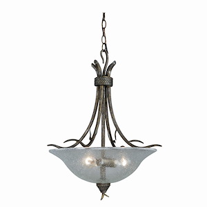 Monterey 3-Light Pendant in Rustic and Bowl Style 25 Inches Tall and 20 Inches Wide - 1073947