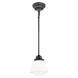 Huntley 1-Light Mini Pendant in Farmhouse and Schoolhouse Style 15 Inches Tall and 6.25 Inches Wide - 515397