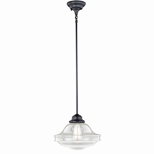 Huntley 1-Light Pendant in Farmhouse and Schoolhouse Style 14.75 Inches Tall and 12 Inches Wide - 1073813