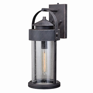 Cumberland 1-Light Outdoor Wall Sconce in Rustic and Lantern Style 19.75 Inches Tall and 8 Inches Wide - 588788