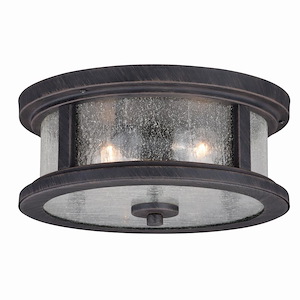Cumberland 2-Light Outdoor Ceiling in Rustic and Drum Style 6 Inches Tall and 13 Inches Wide - 588784