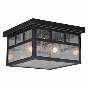 Mission 2-Light Outdoor Ceiling in Mission and Square Style 7 Inches Tall and 11.5 Inches Wide - 1073930