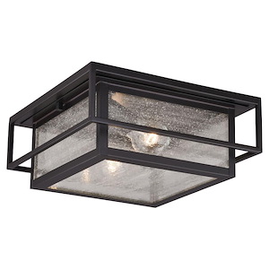 Hyde Park 2-Light Outdoor Ceiling in Mission and Rectangular Style 5.25 Inches Tall and 12 Inches Wide - 820843