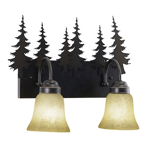 Yosemite 2-Light Bathroom Light in Rustic Style 13.75 Inches Tall and 16.75 Inches Wide - 1334440