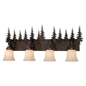 Yosemite 4-Light Bathroom Light in Rustic Style 14 Inches Tall and 33 Inches Wide - 1334079