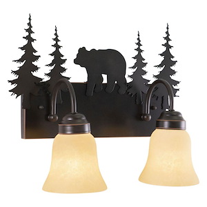Bozeman 2-Light Bathroom Light in Rustic Style 13.75 Inches Tall and 16.75 Inches Wide - 1333996