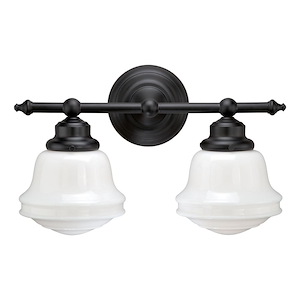 Huntley 2-Light Bathroom Light in Farmhouse Style 10 Inches Tall and 16 Inches Wide - 1073815