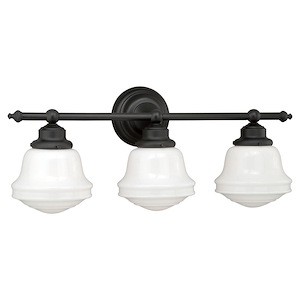 Huntley 3-Light Bathroom Light in Farmhouse Style 10 Inches Tall and 24 Inches Wide - 1073816