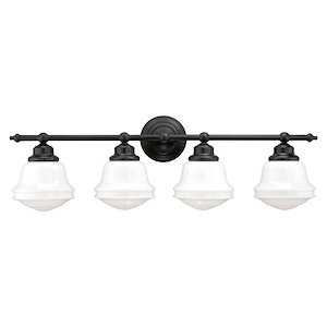Huntley 4-Light Bathroom Light in Farmhouse Style 10 Inches Tall and 32 Inches Wide - 515532