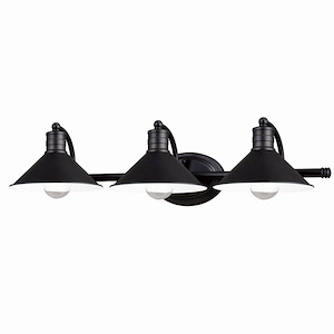 Akron 3-Light Bathroom Light in Farmhouse Style 6.25 Inches Tall and 28 Inches Wide - 728132