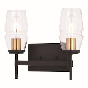 Warren 2-Light Bathroom Light in Mid-Century Modern Style 11.25 Inches Tall and 13 Inches Wide - 1074092