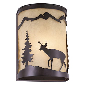 Bryce 1-Light Wall Sconce in Rustic and Flush Style 11 Inch Tall and 8 Inches Wide - 1333837