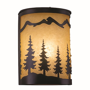 Yosemite 1-Light Wall Sconce in Rustic and Flush Style 11 Inch Tall and 8 Inches Wide - 1334188