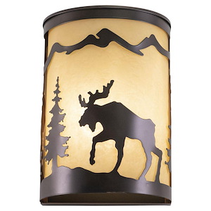 Yellowstone 1-Light Wall Sconce in Rustic and Flush Style 11 Inch Tall and 8 Inches Wide - 1333838
