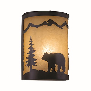 Bozeman 1-Light Wall Sconce in Rustic and Flush Style 11 Inch Tall and 8 Inches Wide - 1334080