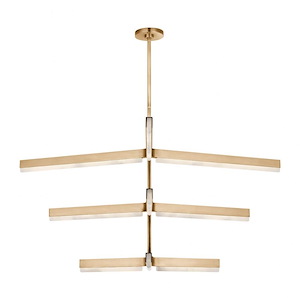 Linea - 40W 9 LED 3-Tier Chandelier-20.8 Inch Tall and 56 Inch Wide - 1366092