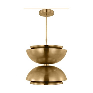 Shanti - 19W 2 LED Large Double Pendant In Contemporary Style-18.5 Inches Tall and 20.5 Inches Wide - 1292322