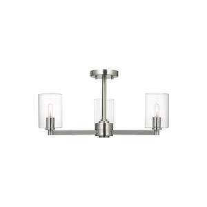Fullton - 3 Light Semi-Flush Mount-10.63 Inch Tall and 20 Inch Wide - 1378098