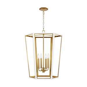 Generation Lighting-Curt-4 Light Medium Lantern In Transitional Style-26.88 Inch Tall and 21.38 Inch Wide - 1255884