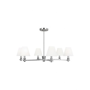 Generation Lighting-Paisley-6 Light Large Chandelier In Traditional Style-9.13 Inch Tall and 36 Inch Wide - 1255607
