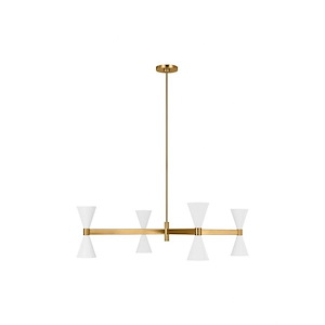 Generation Lighting-Albertine-8 Light Large Linear Chandelier In Mid-Century Modern Style-13.13 Inch Tall and 32 Inch Wide - 1255885